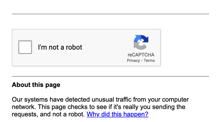 screenshot of google recaptcha